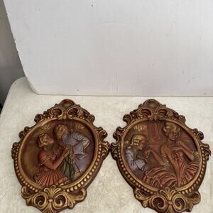 Georgian Victorian Marie Antoinette Romance (Pair) Home Wall Decor Plaque